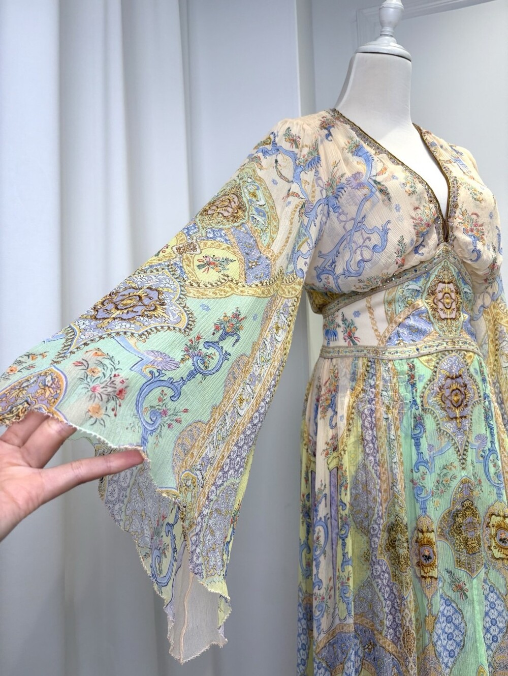Camilla Flared Sleeve Dress In East Of Istanbul - Picture 9 of 15